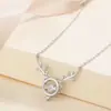 [Acero de titanio] todo el camino tienes tu cadena inteligente para la clavícula colgante simple japonés y coreano mismo estilo que la celebridad de Internet regalo para novia Qixi