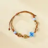 Jingdezhen Navidad Cerámica Cuerda Trenzada Pulsera Animales de Dibujos Animados Cuerda de Mano Joyería al por Mayor para Atracciones Turísticas Nicho Lujo Ligero