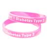 Alerta Médico Tipo 2 Diabetes Pulseira de Silicone Aviso Pulseira de Borracha Esportiva