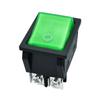 Interruptor basculante verde transparente de 4 pies y 2 velocidades KCD4 pata de tornillo alta corriente con certificación TUV con luz