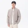 Estilo Old Money, cárdigan de punto texturizado con rayas verticales, chaqueta suéter con cremallera y cuello alto de moda para hombre otoño/invierno 2026