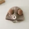 Gorro de bebé con diseño de nariz de oso, gorro tejido lindo de invierno para niños y niñas, gorro cálido para bebés y niños pequeños
