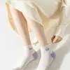 Calcetines Finos para Mujer para Primavera, Verano y Otoño; Calcetines Cortos de Barco Hechos de Poliéster y Algodón; Calcetines Deportivos Lindos y Perezosos; College Raya Doble Ribete Rosa