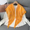 Lenço de diamante elegante estilo coreano lenço triangular verde castanha novo de verão para combinar com camisa xale lenço decorativo pequeno para mulheres