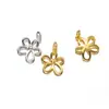 Pingente de Prata 925 Banhado a Ouro Corte Pétala Pingente Flor de Cinco Pétalas para Pulseira DIY Acessórios de Material de Corda Tecida à Mão Q1263