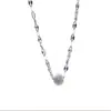Cadena de Labios de Plata Pura 999.9 1.5g Cadena Gruesa de Beso Cadena para Clavícula Collar Simple Elegante Usando Perlas de Plata Modelo de Transmisión en Vivo