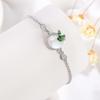 Carlene Plata de Ley s925 Pulsera Original Lucky Time Pulsera para Niñas Mejor Amiga de las Niñas Estudiante Pulsera de Calcedonia Blanca