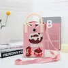 Nova Bolsa de Celular Desenho Animado, Conveniente para Sair, Bolsa de Tricô Portátil, Mini Bolsa Transversal de Pulso, Bolsa de Ombro Único