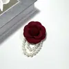 Pingente de flor camélia pérola feito à mão estilo Chanel broche de tecido tridimensional pin acessório de alta qualidade atacado