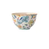 Juego de Cuenco y Plato Cerámico Serie Floral Fresca y Elegante, Vajilla de Color Bajo Esmalte a Alta Temperatura para Uso Doméstico, Perfecto para Regalo de Inauguración
