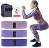 Bandas de resistência de poliéster-algodão de três cores para yoga, agachamentos, fitness, treino de quadril e pernas, com níveis de resistência variados, disponíveis em estoque