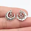 21X18Mm 1.4g Cor Prata Antiga Pingente Lua e Estrela Acessórios para Joias DIY Venda Quente