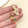 10 Tipos de Joyería de Aleación con Temática de Música Oil-Drip - Materiales para Llaveros, Cadenas para Teléfono y Colgantes Hechos a Mano