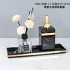 Kit de lavado de baño de mármol de lujo ligero, modelo combinado de botella dispensadora de jabón de manos y bandeja para caja de pañuelos, kit de baño para habitación