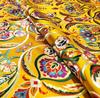 Tela Cheongsam de Seda Bordada Embalaje Tela Brocada Anillo Flor Seda Boda Bordado Tela