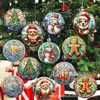 Adornos Navideños Redondos de 12 Piezas Transfronterizos Colgantes Navideños de Madera Decoración del Hogar Adornos Navideños para Interiores Colgantes