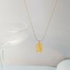 Colgante Cuadrado con Grabado Estilo Chino para Riqueza y Prosperidad, Collar Personalizado de Acero Titanio Chapado en Oro de 18K, Venta al por Mayor para Mujeres, Estilo Vintage