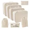Conjunto de Bolsas de Armazenamento de Sete Peças para Viagem de Negócios/Viagem, Bolsas Organizadoras e de Embalagem de Roupas, Bolsa de Armazenamento de Roupas e Roupas Íntimas para Mala de Viagem