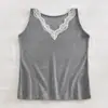 Nuevo Chaleco Térmico de Encaje Cepillado Versión Grande para Otoño para Mujer Sin Copas para Prevenir la Exposición y Se Puede Usar como Capa Base