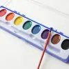 Pintura Ovalada Semi-Seca de 8 Colores Caja de Plástico Acuarela Sólida Pintura Arte Callejero Venta Directa de Fábrica
