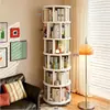 Estantería giratoria de 360 grados, ahorra espacio, estante independiente para libros ilustrados, diseño simple, adecuado para uso doméstico y estudiantil, fácil de mover y almacenar