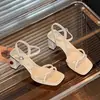 Nuevas Sandalias de Tacón Grueso Color Borgoña para Mujer, Estilo de Comercio Exterior, Moda Casual para Uso en Exteriores, Transfronterizo, Primavera y Verano 2026