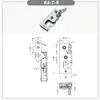 Cerradura de coche de hebilla engrosada cerradura de puerta mecánica tipo impacto cerradura de puerta autoblocante hebilla oculta hebilla de puerta R4-10-12