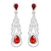 Brincos Série Natal Luxo Super Brilhante Strass Borla Longa Brincos Moda Feminina Brincos de Cristal Vermelho Brincos