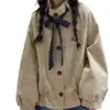 Chaqueta corta estilo coreano para niñas mayores, corte holgado con bajo de encaje, chaqueta casual, nueva colección otoño 2026