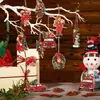 Nuevos 36 piezas Estilo Rojo Adornos de Madera para Navidad Decoraciones para Fiestas de Navidad Decoraciones de Madera para el Hogar de Navidad