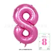 Al por mayor One Piece Empacado en Tarjeta Versión Delgada de 32 pulgadas Globos de Número de Helado Degradado Verde Fruta y Rojo Rosa Decoración de Fiesta Globos de Papel de Aluminio