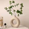 Nuevo jarrón artesanal de resina de roca de arena de dona, adornos para decoración del hogar, jarrón de decoración de flores de simulación para sala de estar