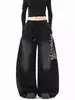 Pantalones de chándal lavados con letras Hip-Hop para hombre y mujer, Pantalones gruesos de estilo americano con forro polar de invierno, Pantalones Hip-Hop tipo cimitarra