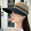 Nuevo Estilo Primavera y Verano Estilo Coreano Hueco Transpirable Malla Protección Solar Ala Ancha Cubre Rostro Sombrero de Sol para Viajes al Aire Libre