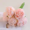 Atacado de fábrica simulação 5 flores de peônia decoração de casamento decoração de sala de estar decoração de cozinha arranjo de flores flor de simulação