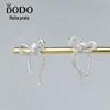 Minoria japonesa e coreana vento após pendurar brincos de arco s925 prata esterlina zircão dois brincos bonitos de redução de idade mulheres enviam namoradas