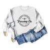 Sudadera de cuello redondo con estampado Go de Boobery Brewing de Mamá Europea y Americana, Sudadera Versátil para Mujer