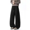 Pantalones Deportivos Holgados de Patchwork Pesado para Hombre Otoño Ajuste Holgado Color Sólido Marca de Moda Versátiles Casuales Pantalones Largos