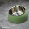 Tigela de Aço Inoxidável para Gato e Cachorro Dupla Tigela Proteção da Coluna Cervical Tigela para Gato Inclinada Explosiva Tigela de Comida para Pet Suprimentos para Gato