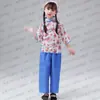 Traje de actuación de niña de aldea para niños Recolección de té Danza Yangge Hermana agricultora Traje de Aqing Niña pequeña Étnico