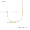 Colar de Trevo de Quatro Folhas Vazado Corrente para Clavícula Feminina Simples e Elegante Zircônia Aço Inoxidável Banhado a Ouro 18K Colar Charme Estiloso