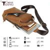 Fabricante Personalizado Productos de Amazon Capa Fuente Cuero Vacuno 9.7 pulgadas iPad Hombro Bandolera Bolsa de Pecho de Cuero Genuino Primavera para Hombre