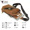 Bolso de hombro tipo mensajero de cuero de capa superior para iPad de 9.7 pulgadas, bolso de pecho de cuero para hombre, nuevo suministro de Amazon