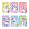Pegatinas de unicornio decoración de fiesta de cumpleaños infantil suministros rompecabezas educativo pegatinas faciales DIY pegatinas para caja de regalo