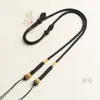 Nueva Cuerda para Colgante Completamente Tejida a Mano Cruzada de Ocho Hilos Cuentas Dzi Cuentas de Transferencia de Cera de Abeja Turquesa Lanyard para Collar Colgante