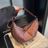 Bolsa Transversal de Ombro Impermeável em Tecido de Nylon com Textura Avançada, Bolsa Dumpling, Bolsa Carteiro com Linha de Bordado Rombudo, Bolsa Joker para Trabalho e Lazer