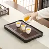 Bandeja pequeña para té casera con drenaje y almacenamiento de agua, nuevo modelo 2026, bandeja para juego de té Kung Fu, mar de té de bambú, bandeja de preparación en seco, lujo ligero
