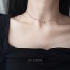Collar minimalista personalizado de cuentas redondas, collar de plata de ley S925, elegante collar de cuentas de estilo coreano para mujer, joyería de moda.