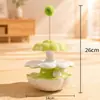 Juguete para gatos flor tipo balancín para gatitos para gastar energía, autoentretenimiento y alivio del aburrimiento, palo con plumas de felpa para gatos y juguete de plato giratorio para gatos