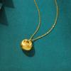 Ouro Puro 999 Pingente Pequeno da Fortuna Gorda Ouro Pequeno Pingente de Pepita de Ouro 3D Ouro Duro Colar com Trava de Segurança Presente para Bebê Dia dos Namorados